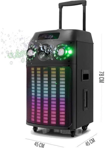 Büyük Boy Bluetooth Hoparlör Speaker 12" Woofer 1 Tweeter 100W 2 Mikrofon Hoparlör Baloncuklu fiyatları