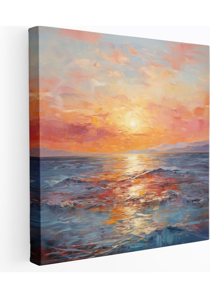 Deniz Manzaralı Duvar Dekorasyonu - Izlenimci Yağlı Boya Kanvas Tablo