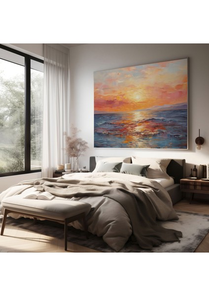 Deniz Manzaralı Duvar Dekorasyonu - Izlenimci Yağlı Boya Kanvas Tablo modelleri