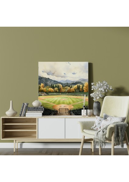 Sulu Boya Beyzbol Sahası Kanvas Tablo fiyatları