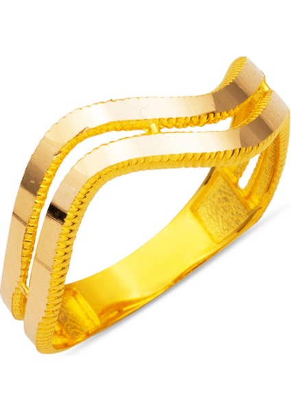 Zikzaklı Ajda Yüzük 14 Ayar Altın