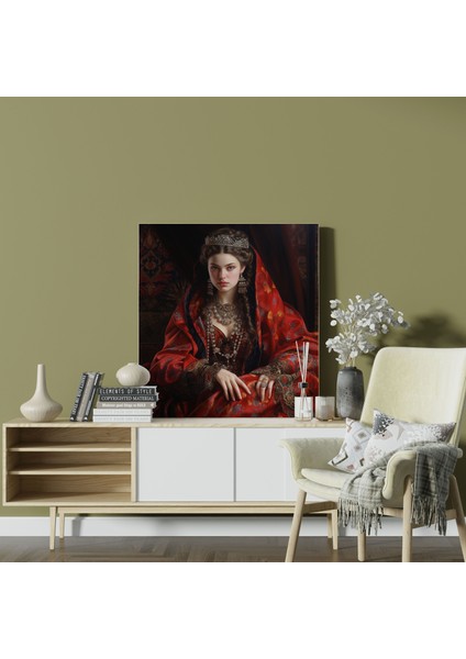 Rönesans Kanvas Tablo: Soylu Kadın Portresi - Rönesans Duvar Sanatı Yağlı Boya Duvar Dekorasyonu modelleri