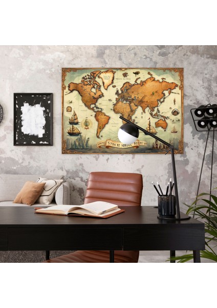 Vintage Seyahat Dünya Haritası Kanvas Tablo - Dünya Haritası Ev Dekorasyonu Duvar Sanatı Duvar Dekorasyonu fiyatları