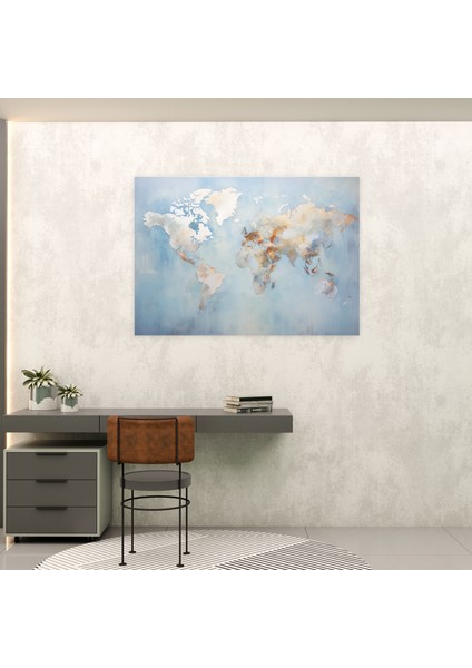Huzurlu Dünya Haritası Kanvas Tablo - Dünya Haritası Kanvas fiyatları