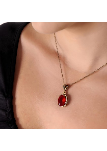 Kösem Sultan Kırmızı Kadın 2'li Takı Seti Küpe Kolye Takım Bakır El Yapımı Kararma Yapmaz Kutulu modelleri