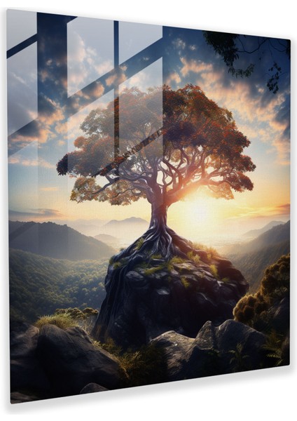 Yaşam Ağacı Duvar Dekorasyonu - Fotoğraf Sanatı - Yaşam Ağacı Ev Dekorasyonu Kanvas Nefes Kesen Yakalama