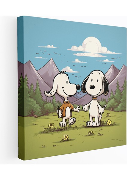 Snoopy Duvar Sanatı - Dostluk Kanvas Tablo - Charlie Brown Duvar Dekorasyonu Kanvas Duvar Sanatı