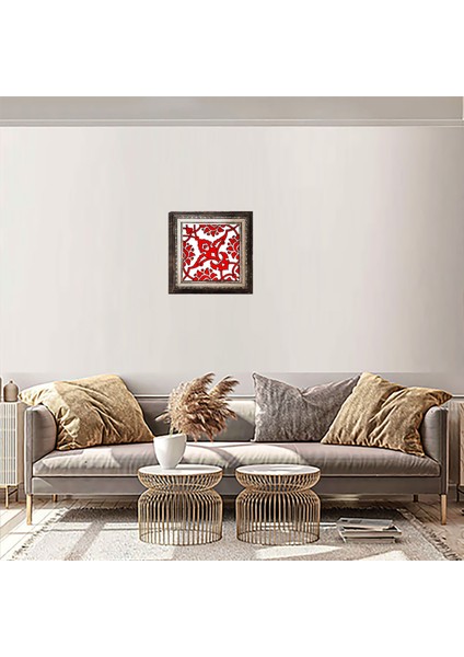20x20 Cm SP 83 Kırmızı Beyaz İznik Rumi Desenli Çini Pano indirimleri
