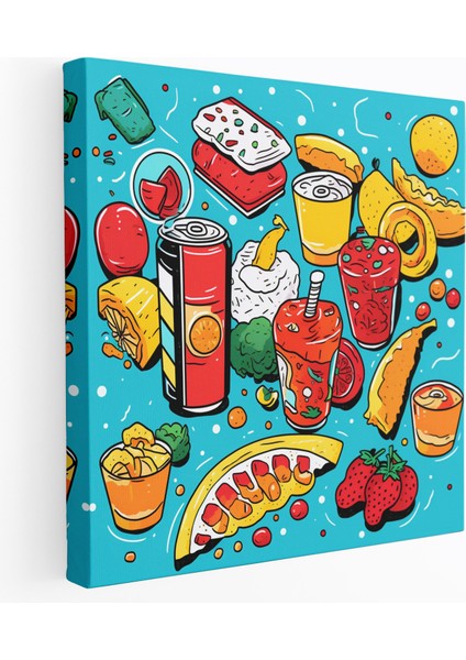 Hala Hayat Duvar Sanatı - Pop Art Yiyecek ve Içecek - Kanvas Tablo Hala Hayat Duvar Sanatı Pop Art