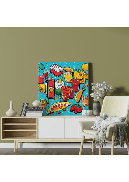 Hala Hayat Duvar Sanatı - Pop Art Yiyecek ve Içecek - Kanvas Tablo Hala Hayat Duvar Sanatı Pop Art modelleri