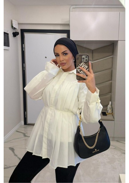 Kadın Sarı Plikaşe Kollu Gömlek fiyatları