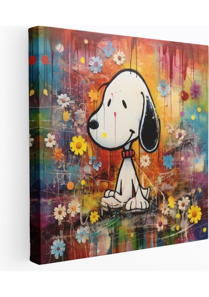 Snoopy Soyut Kanvas Tablo - Ev Dekorasyonu Snoopy Kanvas Tablo