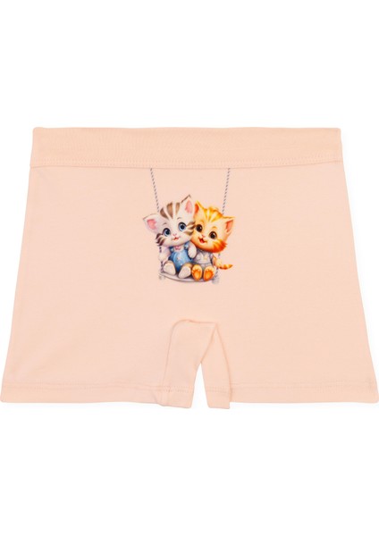 Kız Çocuk Pamuklu Renkli Baskılı Likralı Boxer Şort 3'lü PAKET 5881 Renkli indirimleri