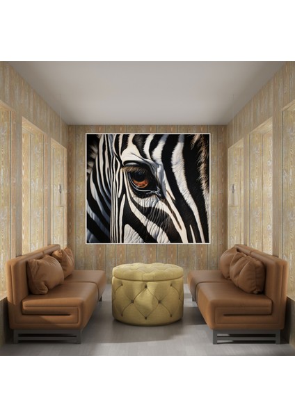 Gerçekçi Zebra Kanvas Tablo - Yağlı Boya Duvar Sanatı - Zebra Gerçekçi Işık ve Gölge Oyunu Kanvas modelleri