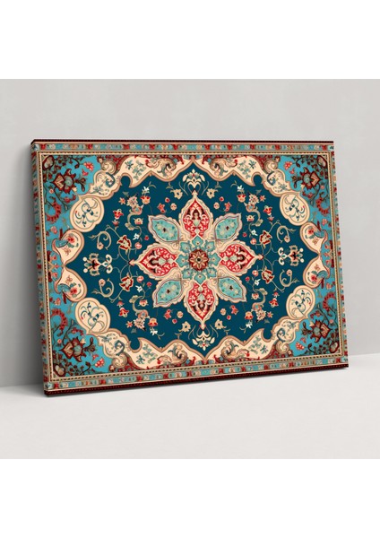 Türk Halı Desenli Duvar Sanatı - Türk Halısı Deseni ile Kanvas Tablo