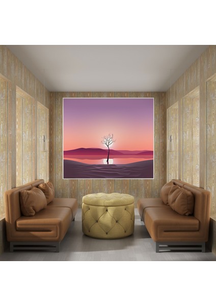 Günbatımı Ağacı Kanvas Tablo - Minimalist Duvar Sanatı - Günbatımı Huzur Veren Atmosfer Huzur Minimalist Sanat Eseri fiyatları