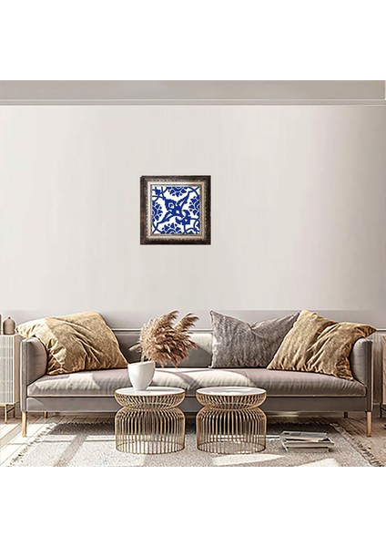 20 x 20 cm Sp 83 Kobalt Beyaz Iznik Rumi Desenli Çini Pano fiyatları