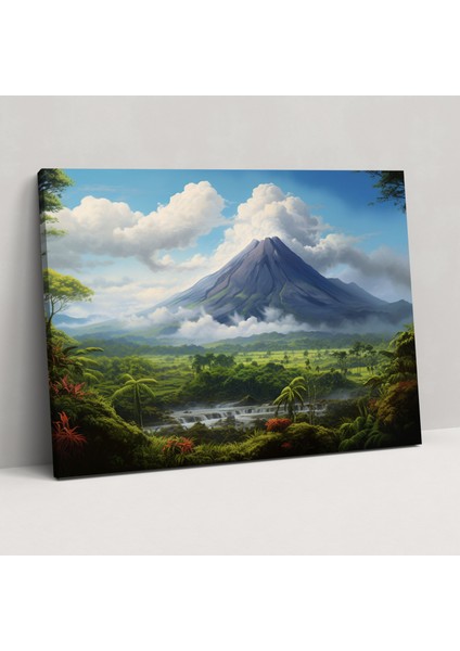 Majestik Volkan Duvar Sanatı - Kanvas Tablo Ev Dekorasyonu Volkan Temalı