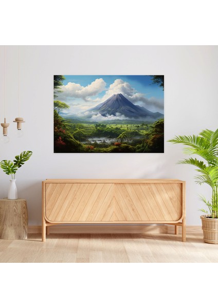 Majestik Volkan Duvar Sanatı - Kanvas Tablo Ev Dekorasyonu Volkan Temalı modelleri