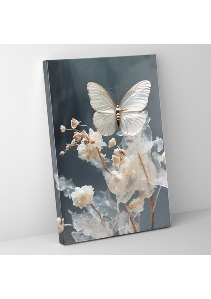 Gerçekçi Cam Heykel Kanvas Tablo - Gerçekçi Cam Heykel Çiçek Açan Çiçek Incelikli Güzellik