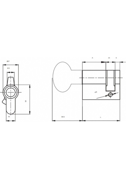 164 M Yarım Tip Mandallı Silindir 41 Mm
