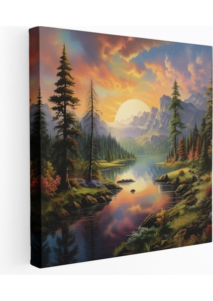 Renkli Manzara Kanvas Tablo - Huzurlu Duvar Sanatı