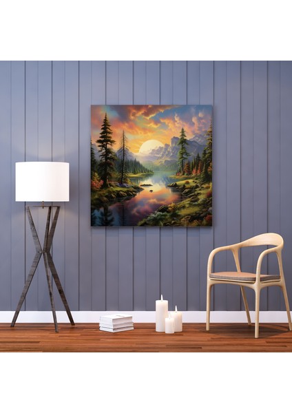 Renkli Manzara Kanvas Tablo - Huzurlu Duvar Sanatı fiyatları