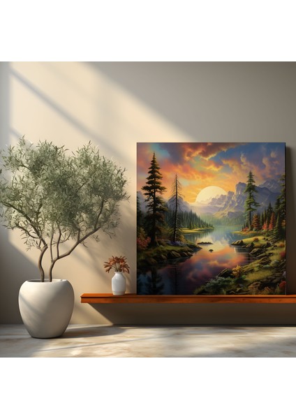 Renkli Manzara Kanvas Tablo - Huzurlu Duvar Sanatı modelleri
