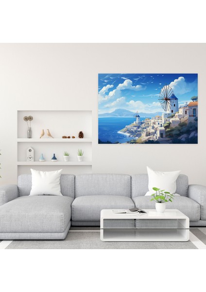 Santorini Kanvas Tablo - Ev Dekorasyonu Rüya Gibi Arka Plan modelleri