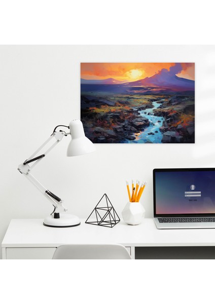 Volkan Manzaralı Kanvas Tablo - Volkan Volkanik Peyzaj Ev Dekorasyonu fiyatları