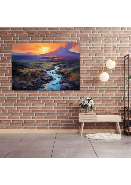 Volkan Manzaralı Kanvas Tablo - Volkan Volkanik Peyzaj Ev Dekorasyonu modelleri