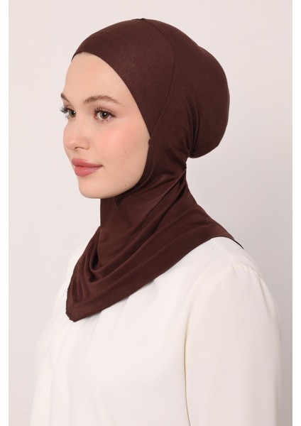 Kahve Hijabchi Boyunluklu Bone