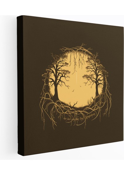 Yüzüklerin Efendisi Duvar Dekorasyonu - Minimalist Bir Yüzük - Yüzüklerin Efendisi Elfler Alfabesi Zarafet Sadelik