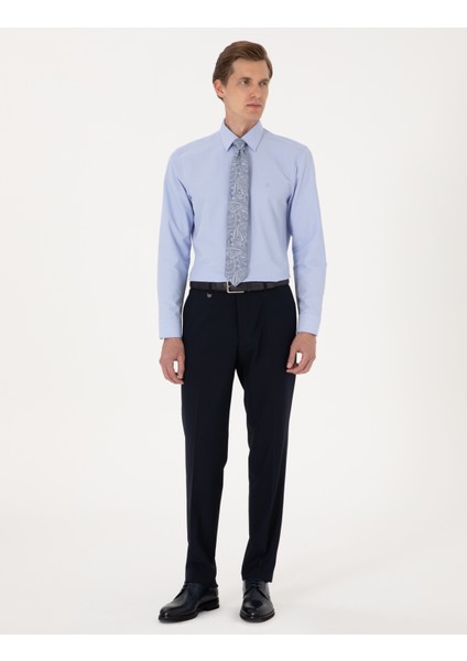 Erkek Mavi Regular Fit Uzun Kollu Basic Gömlek 50316742-VR036 indirimleri