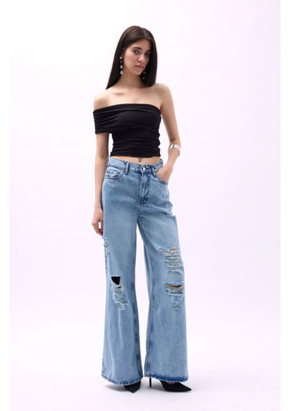 Tek Omuz Büzgülü Siyah Bluz fiyatları