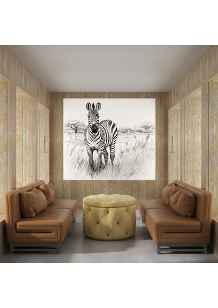 Zürafa Tuval Tablo - Ayakta Duran Zürafa - Zürafa Çizgi Çizimi Tuval Tablo modelleri