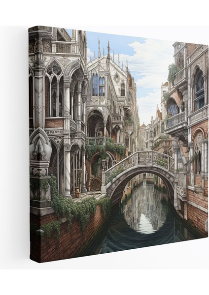 Rönesans Kanvas Tablo: Şehir Manzarası Eskizi