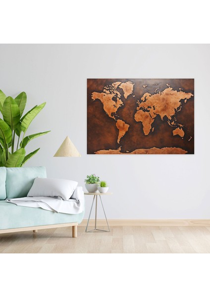 Gerçekçi Dünya Haritası Duvar Sanatı - Dünya Haritası Duvar Sanatı Kanvas Ev Dekorasyonu modelleri