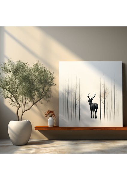 Vahşi Yaşam Duvar Sanatı - Minimalist Çizgi Geyik Kanvas Tablo - Vahşi Yaşam Geyik Duvar Sanatı fiyatları