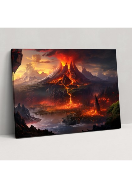 Volkan Duvar Dekorasyonu - Büyüleyici Volkan Manzarası - Kanvas Tablo