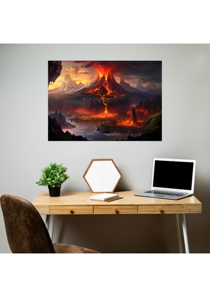Volkan Duvar Dekorasyonu - Büyüleyici Volkan Manzarası - Kanvas Tablo fiyatları