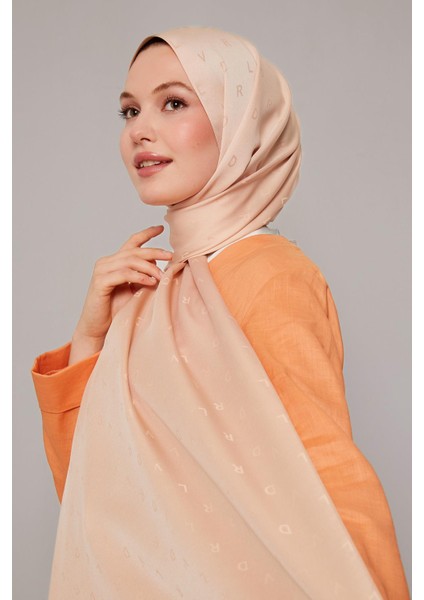 Pudra Mini Lvd Baskılı Jakarlı Şal