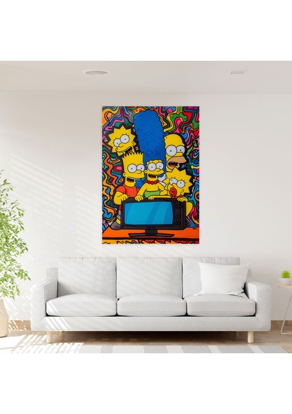 The Simpsons Pop Art Kanvas Tablo - Duvar Dekorasyonu Cesur Çizgiler fiyatları
