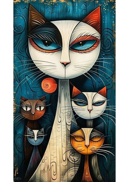 Soyut Sanatsal Kediler Ev Duvar Salon Güzellik Salonu Ofis Dükkan Dekarasyon Kanvas Tablo fiyatları