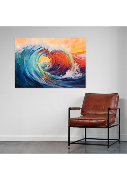 Surf Kanvas Tablo - Güneşli Gün Renkli Dalgalar Duvar Dekorasyonu fiyatları