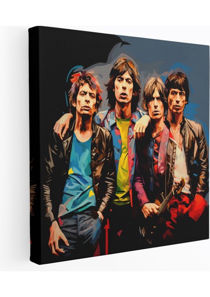 Pop Art Rolling Stones Kanvas Tablo - Rolling Stones Duvar Sanatı Rolling Stones Duvar Sanatı