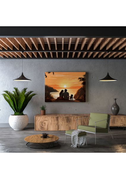 Günbatımı Romantizmi Kanvas Tablo - Günbatımı Duvar Dekorasyonu Günbatımı Romantizmi Kanvas Tablo fiyatları
