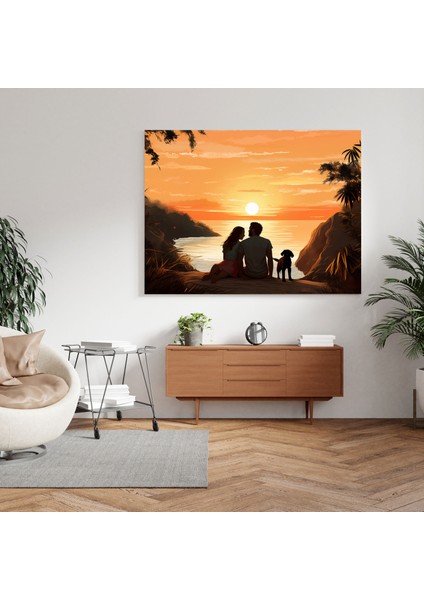 Günbatımı Romantizmi Kanvas Tablo - Günbatımı Duvar Dekorasyonu Günbatımı Romantizmi Kanvas Tablo modelleri