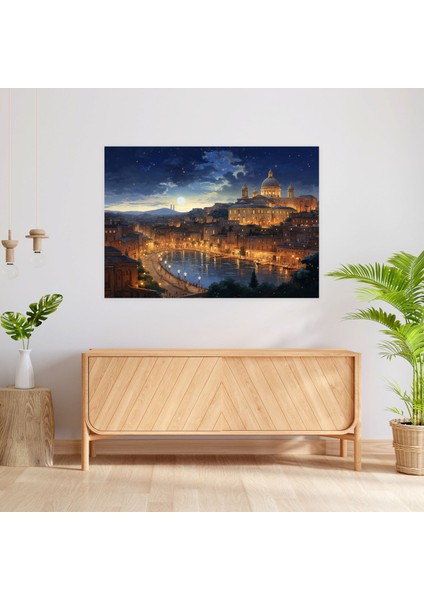 Roma Şehir Manzarası Kanvas Tablo - Akşamüstü Şehir Manzarası modelleri