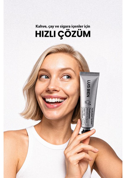 Diş Beyazlatma Macunu 75 ml Aktif Karbonlu Sararma ve Lekelere Karşı Ferah Aromalı modelleri